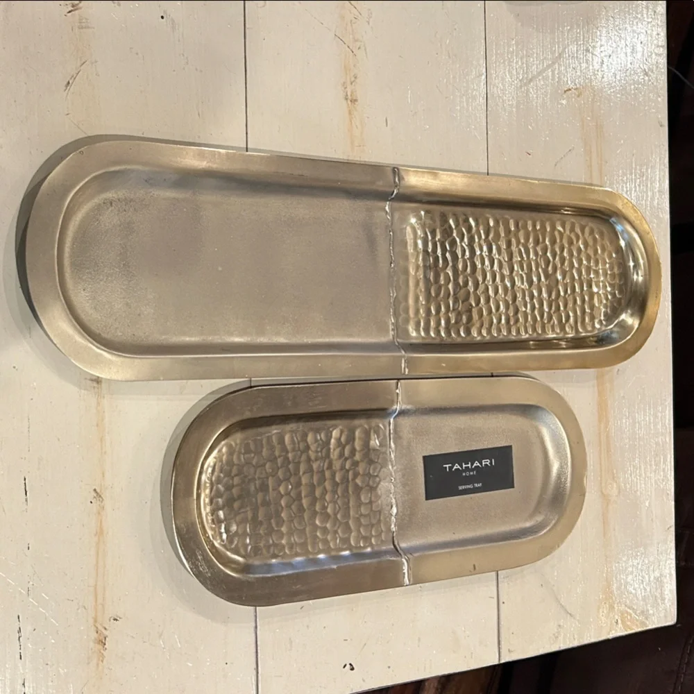 Tahari Elegant Gold Vanity Tray Set